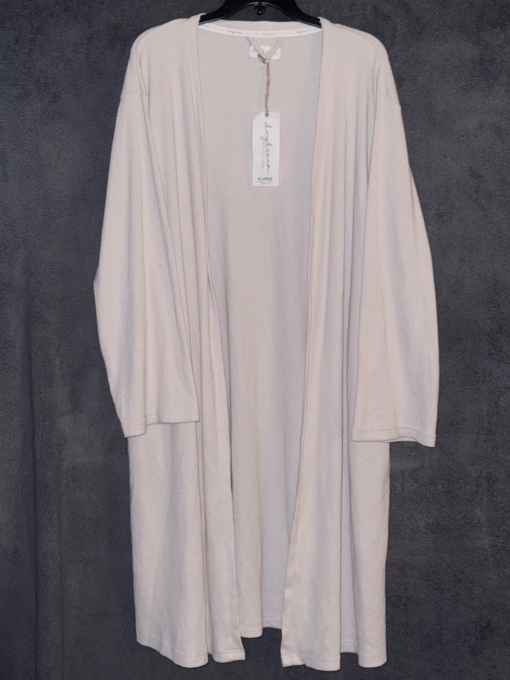NWT Daydream By Berkshire Home Cream Waffle Knit Open Robe Size  XL